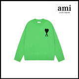 Ami Sweater Knitwear Classic round Neck Big Heart Jacquard Pullover Sweater Loose and Idle Sense Casual Couple Outfit-CY