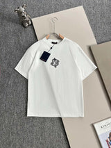 Louis Vuitton LV T-shirt Precision Letter Embroidery on the Chest logo round Neck Short Sleeve25ss New pure cotton T Unisex T-Shirt OS Drop Shoulder Loose Fit Base Shirt Top T-Shirt Short Sleeve