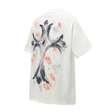 Chrome Hearts T-shirt Backside Hand-Painted Print logo round Neck Short Sleeve25ss New Pure Cotton Unisex Style T T-shirt OS Loose Fit Base Shirt Top Half Sleeve T-Shirt