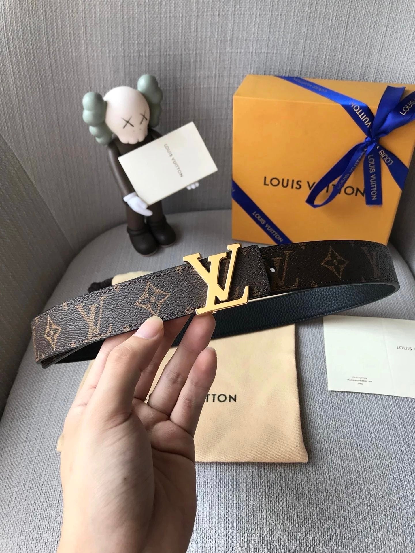 Louis Vuitton LV Belt Top version 【Counter Quality】Belt New Belt3.0cm Women's Belt Metal Buckle Women's Leather Belt with Classic Presbyopic Chessboard Grid Belt with Genuine Goods Packaging No Problem in and out of the Counter Versatile Casual Fashion Fo