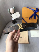 Louis Vuitton LV Belt Top version 【Counter Quality】Belt New Belt3.0cm Women's Belt Metal Buckle Women's Leather Belt with Classic Presbyopic Chessboard Grid Belt with Genuine Goods Packaging No Problem in and out of the Counter Versatile Casual Fashion Fo