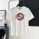 Gucci T-shirt Chest Print Logo Logo Crew Neck Short Sleeve25ss New pure cotton T Unisex T-Shirt OS Loose Fit Base Shirt Top Half Sleeve T-Shirt