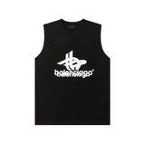 Balenciaga T-shirt Front and Back Tape Printing Overlapping Letter Printing logo Sleeveless Short Sleeve Sleeveless Vest25ss New Pure Cotton Unisex Base Shirt T T-shirt OS Loose Fit Half Sleeve T-Shirt