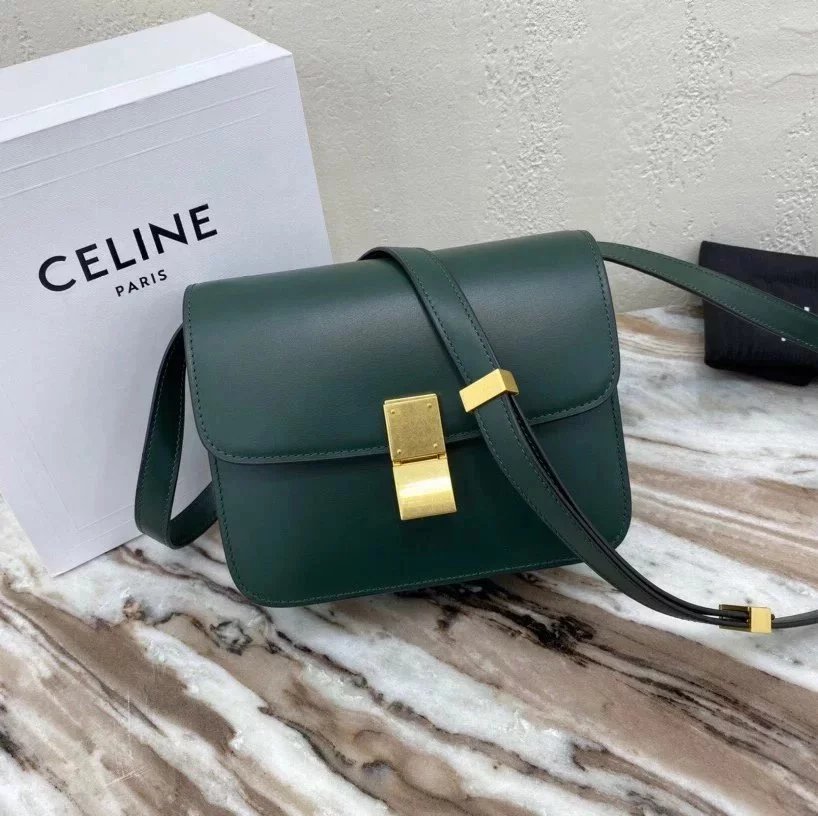 Celine women's bag Top version 【Original Surrogate Shopping Grade】Classic ClassicBox Package Square Bag Stewardess Bag TRIOMPHE Arc De Triomphe box Bag Flap Bag Shoulder Bag Messenger Bag New Women's Bag Teen18.5cm Small Size192532Medium24cm88007