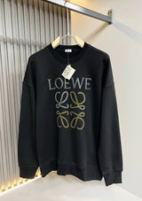 LOEWE Hoodie Classic Logo Printed Round Neck Sweatshirt Casual Loose Fit Versatile Pullover Sportswear os Stylish Inner Layer Top24ss Autumn and Winter New Products