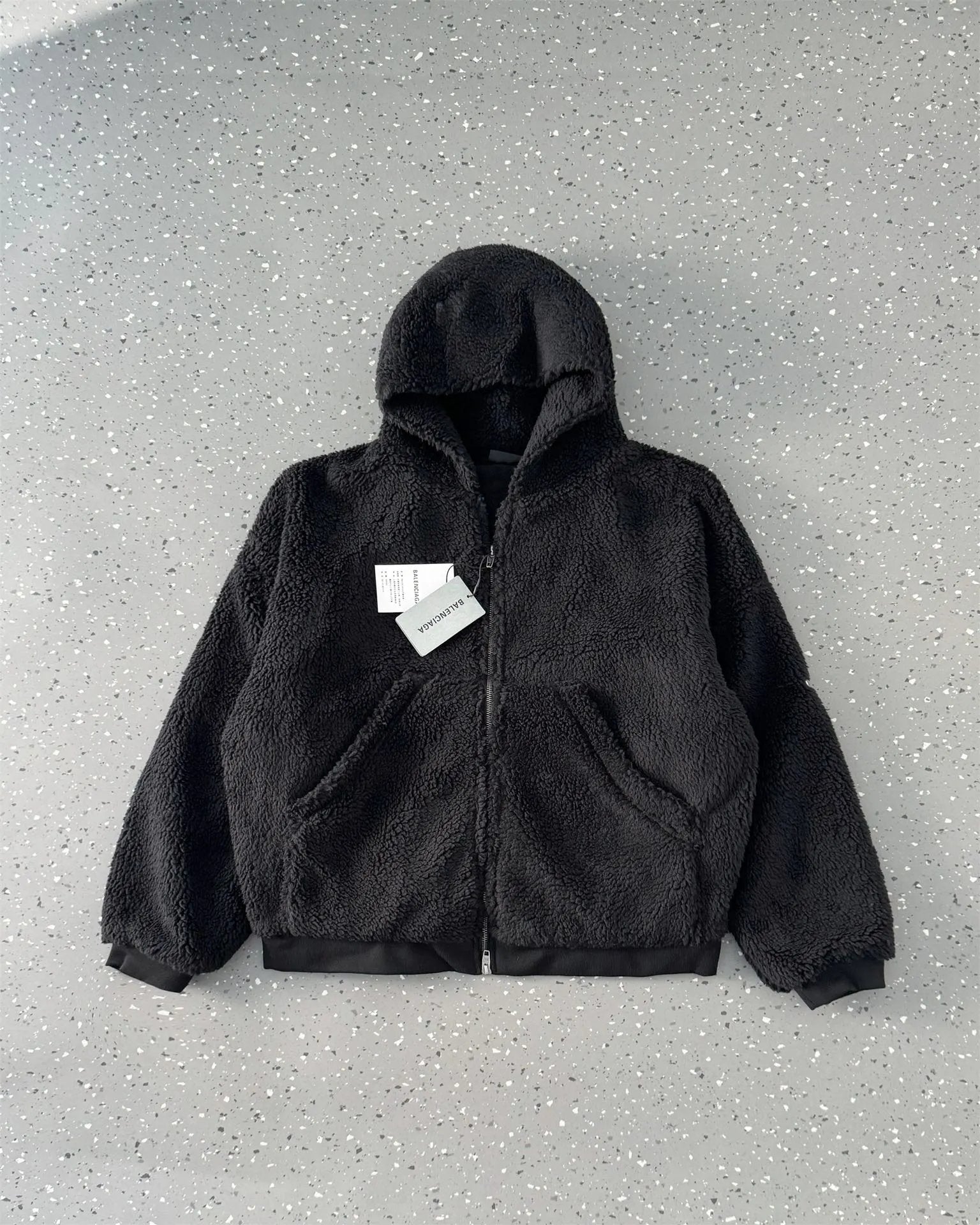 Balenciaga Down Jacket Silicone Armband Lamb Wool Hooded Cotton Jacket Thickened Warm Coat os Unisex Style24ss New Winter Products