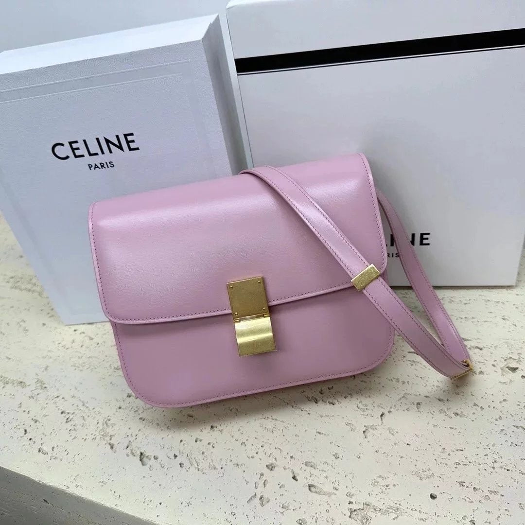 Celine women's bag Top version 【Original Surrogate Shopping Grade】Classic ClassicBox Package Square Bag Stewardess Bag TRIOMPHE Arc De Triomphe box Bag Flap Bag Shoulder Bag Messenger Bag New Women's Bag Teen18.5cm Small Size192532Medium24cm88007