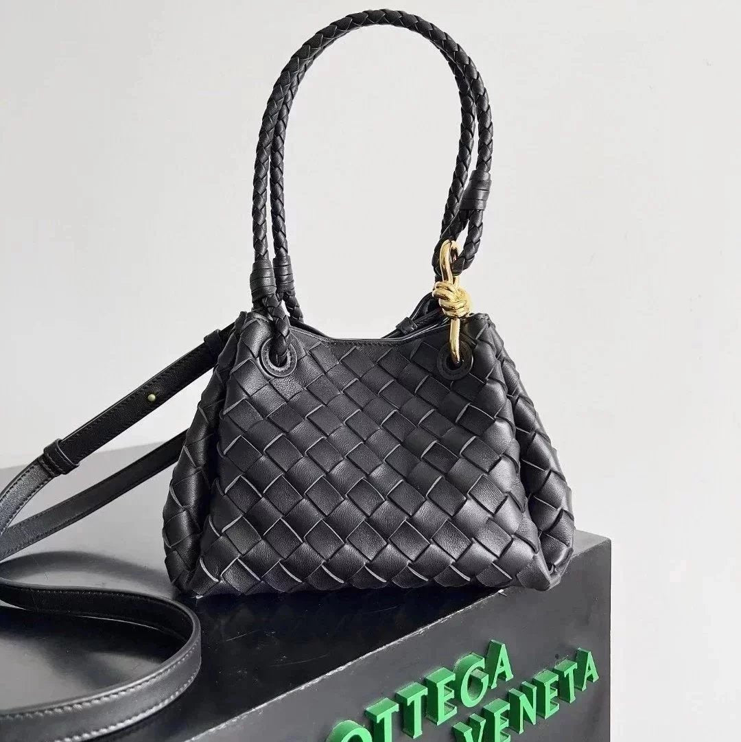 Bottega Veneta Women's Bag Top version 【Highest Version Original Leather】24New Shu Qi Same Style Parachute Package Woven Bag Shoulder Bag Messenger Bag Handbag parachute Handbag Parachute Package！Continuation of Women's Bag Classic Bag，Collection Hand Car