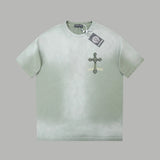 Chrome Hearts T-shirt Horseshoe Rhinestone Pattern Round Neck Short Sleeve25ss New Pure Cotton Unisex Style T T-shirt OS Loose Fit Base Shirt Half Sleeve T-Shirt Top Half Sleeve