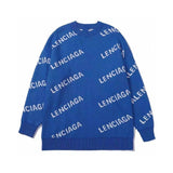 Balenciaga Clothing Thickened Double-Layer Letter Jacquard Casual Loose All-Match Men's and Women's Same Knitted Sweater