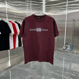 Balenciaga T-shirt Double-breasted B Personalized Printing logo round Neck Short Sleeve25ss New Pure Cotton Unisex Style T T-shirt OS Loose Fit Base Shirt Short Sleeve Top T-Shirt