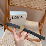 LOEWE Belt Top version 【Original Order】Women's Original Single New Cream Gentle Belt2.0cm Boutique Letter Buckle Official Network Synchronization New Selected Imported First Layer Calfskin New Versatile Detail Line Ladies Belt Counter New Waist Belt Belt