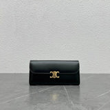 Celine Wallet Top version 【Super Original Leather】Counter Synchronous Arc De Triomphe Wallet Long Wallet Women's Handbag Clutch Purse Cowhide Leather Wallet