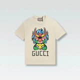Gucci T-shirt Cartoon Kirin Print on the Chest logo round Neck Short Sleeve25ss New Pure Cotton Unisex Style T Casual T-Shirt Base Layer Shirt OS Loose Fit Half Sleeve Top Plus Size