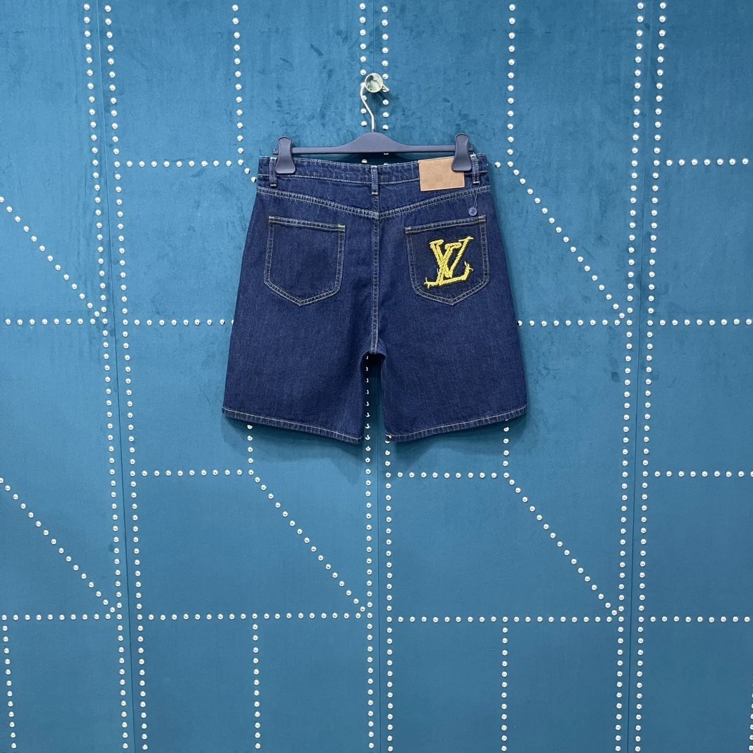 Louis Vuitton LV Shorts Rope Signature Letter Embroidery logo Five-point Shorts25ss New Drawstring Casual Summer Pants American Style5Two-in-One Casual Sweatpants for Men and Women, Pure Cotton Joggers