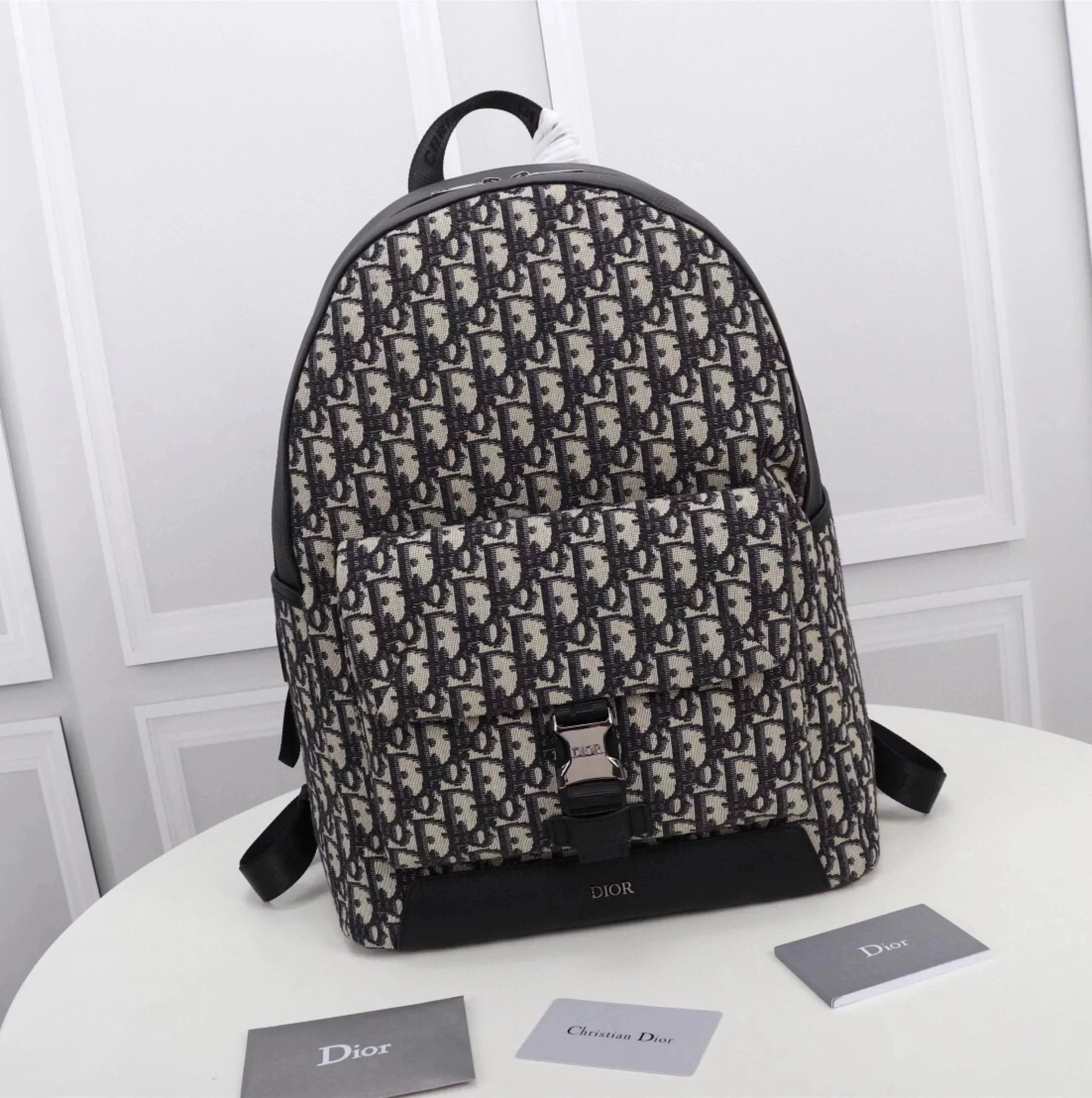 Dior Travel Bag Top version Presbyopic Printed Backpack School Handbag Men's and Women's Same Style Backpack Dijia Backpack