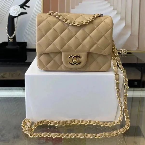 Chanel Women's Bag Top version Original Leather Surrogate Shopping Version New Bag Ch@ne1CF Fat Fang1115mini17cm Caviar Ball Grain Cowhide CF Sheepskin Mini Small Sized Flap Bag Shoulder Crossbody Chain Bag Lambskin Original Leather