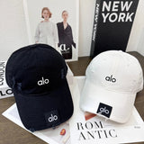 Alo Yoga Hat Classic Letters logo Baseball Cap Sunshade Sun Protection Duckbill Cap Unisex Couple Style Large Head Circumference Slimming Face Curved Brim Versatile Sports Hat