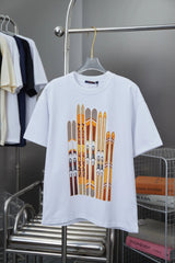 Louis Vuitton LV T-shirt Gold Foil and Gold Powder Embroidery logo Round Neck Short Sleeve Pure Cotton Unisex T T-shirt OS Loose Fit Base Shirt Summer New Casual Simple T-Shirt