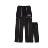 Chrome Hearts Sweatpants Straight Leg Sweatpants Sports Pants Autumn Unisex Long Pants Drawstring Winter Loose Plus Size Casual Pants High Waist Color Block