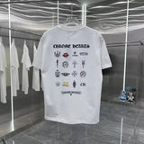 Chrome Hearts T-shirt Neatly Arranged Pattern Print logo round Neck Short Sleeve25ss New pure cotton T Unisex T-Shirt OS Drop Shoulder Loose Fit Base Shirt Top T-Shirt Short Sleeve