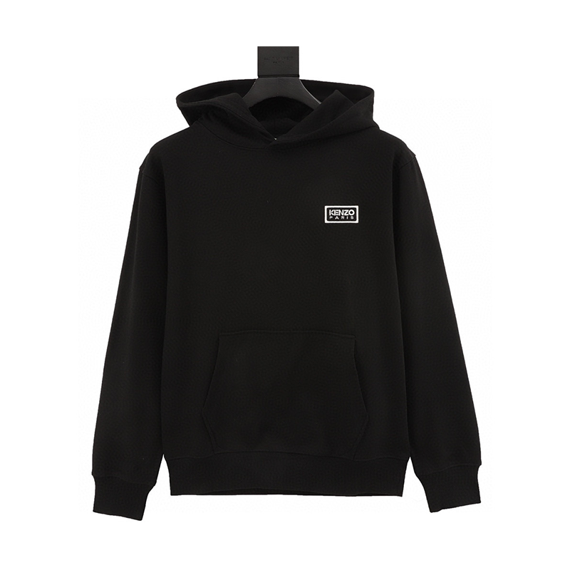 Kenzo Hoodie Black and White Embroidered Hoodie Same Style for Men and Women