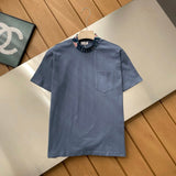 Dior T-shirt Jacquard Collar logo round Neck Short Sleeve25ss New pure cotton T Unisex T-Shirt OS Drop Shoulder Loose Fit Base Shirt Top T-Shirt Short Sleeve