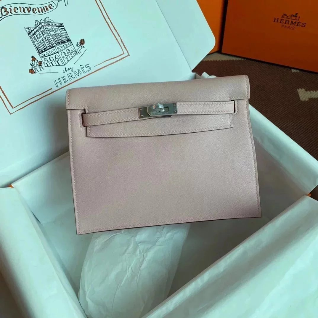 Hermes women's bag Top version 【H Handmade】Women's Bag KellyDanSe22cmevercolor Leather Imported Beeswax Thread Clutch Backpack Waist Bag Shoulder Messenger Bag Gold and Silver Buckle
