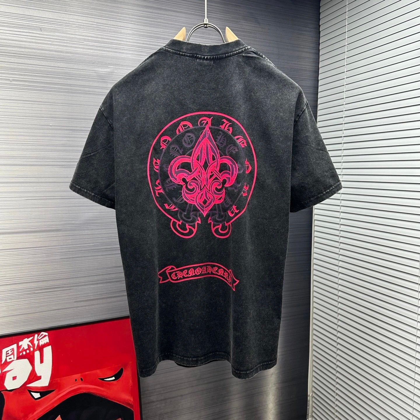 Chrome Hearts T-shirt Horseshoe Sanskrit Script Print logo round Neck Short Sleeve25ss New pure cotton T Unisex T-Shirt OS Loose Fit Base Shirt Top Half Sleeve T-Shirt