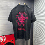 Chrome Hearts T-shirt Horseshoe Sanskrit Script Print logo round Neck Short Sleeve25ss New pure cotton T Unisex T-Shirt OS Loose Fit Base Shirt Top Half Sleeve T-Shirt