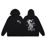 Amiri Hoodie 2024Autumn and Winter New Angel God of War Pattern Pullover Hooded Sweater Men and Women Same Style