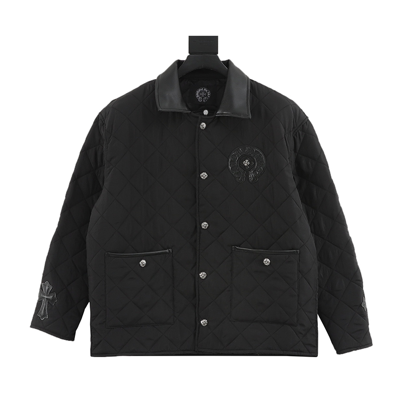 Chrome Hearts Jackets Word Rack fan Wen Embroidered Lapel Cotton Coat Jacket Same Style for Men and Women