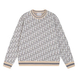 Dior Sweater Round Neck Sweater Long Sleeve Thickened Lazy Style Unisex Loose Knit Top Coat Versatile Casual Wearable Inside and Outside