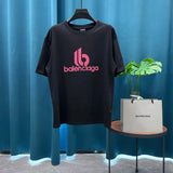 Balenciaga T-shirt Colorful Chest logo Letter Embroidered Crew Neck Short Sleeve25ss New Pure Cotton Unisex Style T T-shirt Base Shirt Tee Shirt OS Loose design