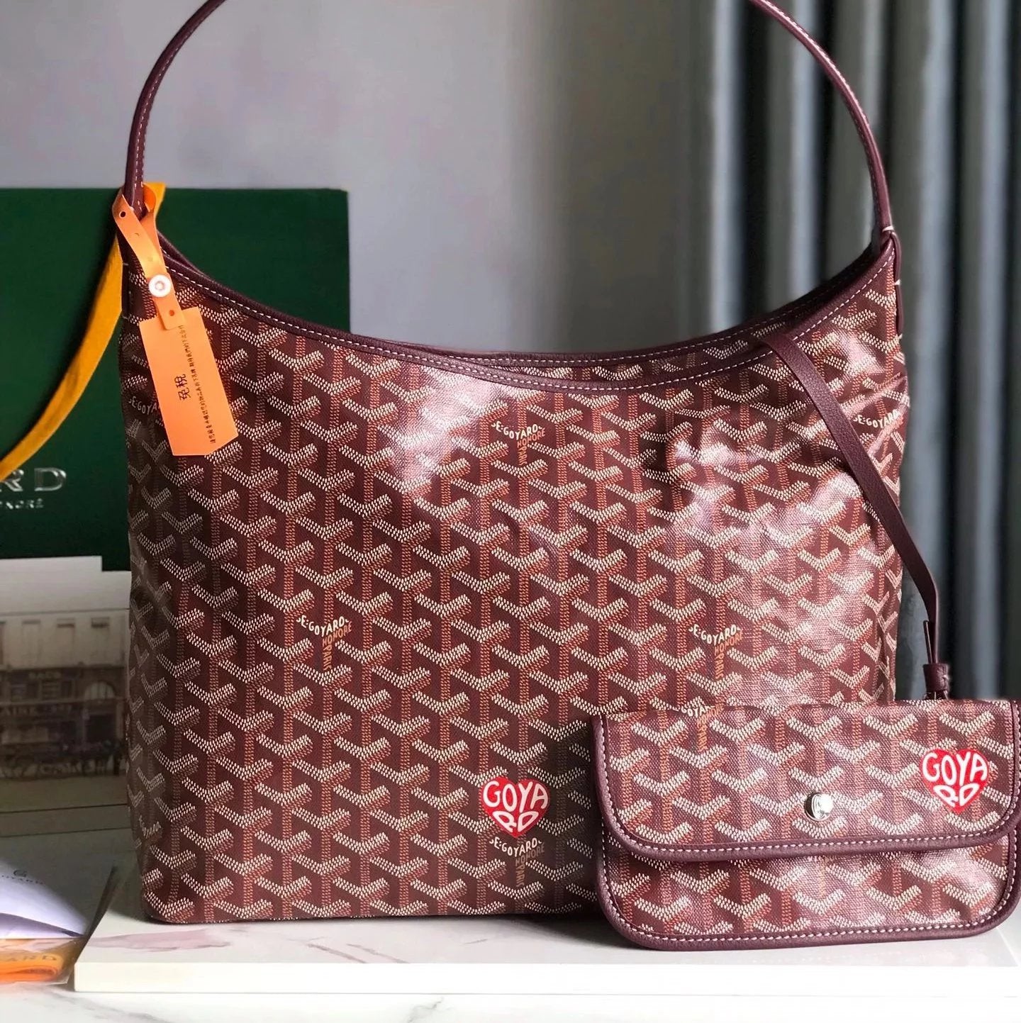 Goyard Bag Top version 【Original Leather】New Product Hobo Hobo Bag Love Customized New Version HoboBohème Hobo Bag Underarm Bag Love hobo Bag