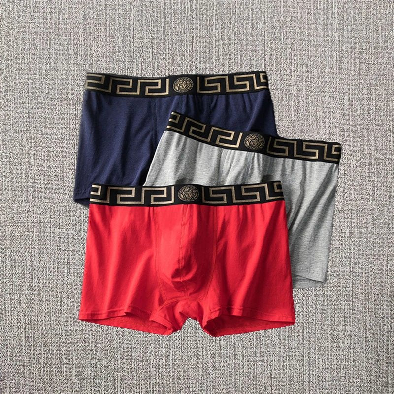 Versace Underwear Fashion Three Gift Box Men's Underwear Cotton Men's Flat Underwear Boxer Shorts