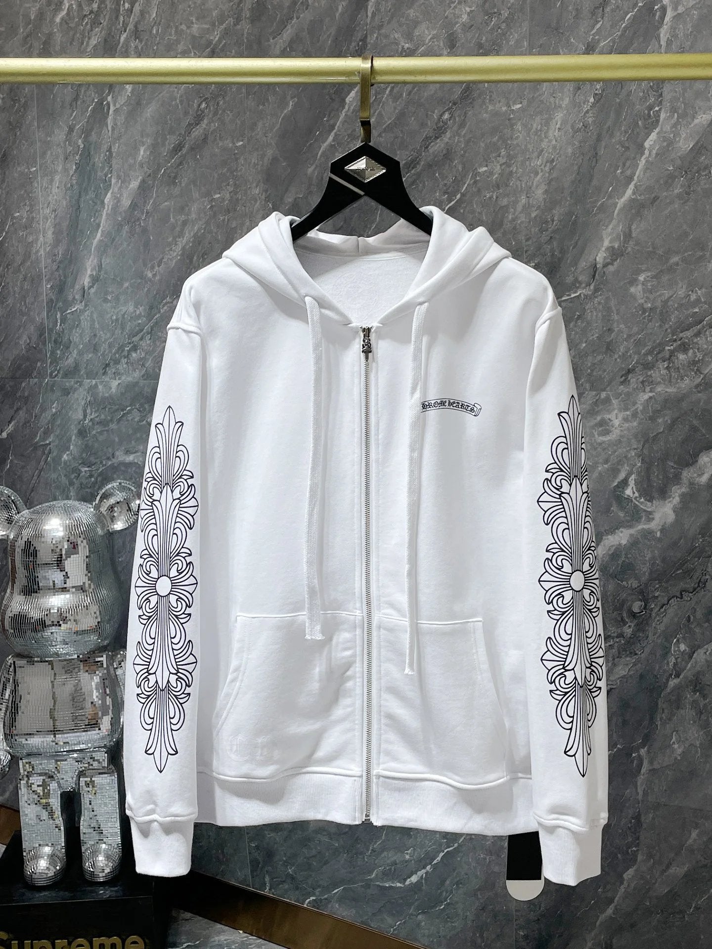 Chrome Hearts Hoodie Cross Hooded Sweater Loose Men's and Women's Zipper Hoodie