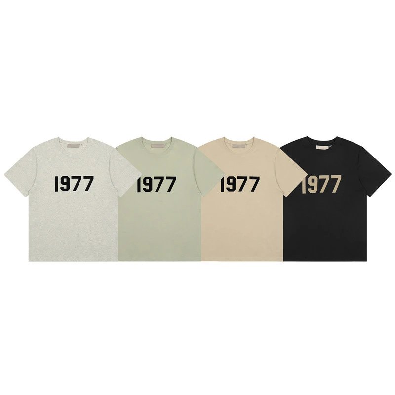 ESSENTIALS T-shirt Fashion Brand High Street Leisure1977Short Sleeve Loose Casual American Men and Women Couple T T-shirt-CY