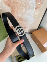 Gucci Belt Top version 【Imported First Layer Cowhide】This Package Is Free, Gucci Belt Double-Sided Head Layer Cowhide Bales Catch Men's Belt Embossed Double G Belt Business Casual Belt Pant Belt3.5Centimeter Wide