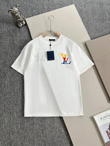 Louis Vuitton LV T-shirt Chest Letter Pattern Embroidery Pressure Film Letter Print logo round Neck Short Sleeve25ss New Pure Cotton Unisex Style T T-shirt OS Loose Fit Base Shirt Top Half Sleeve T-Shirt