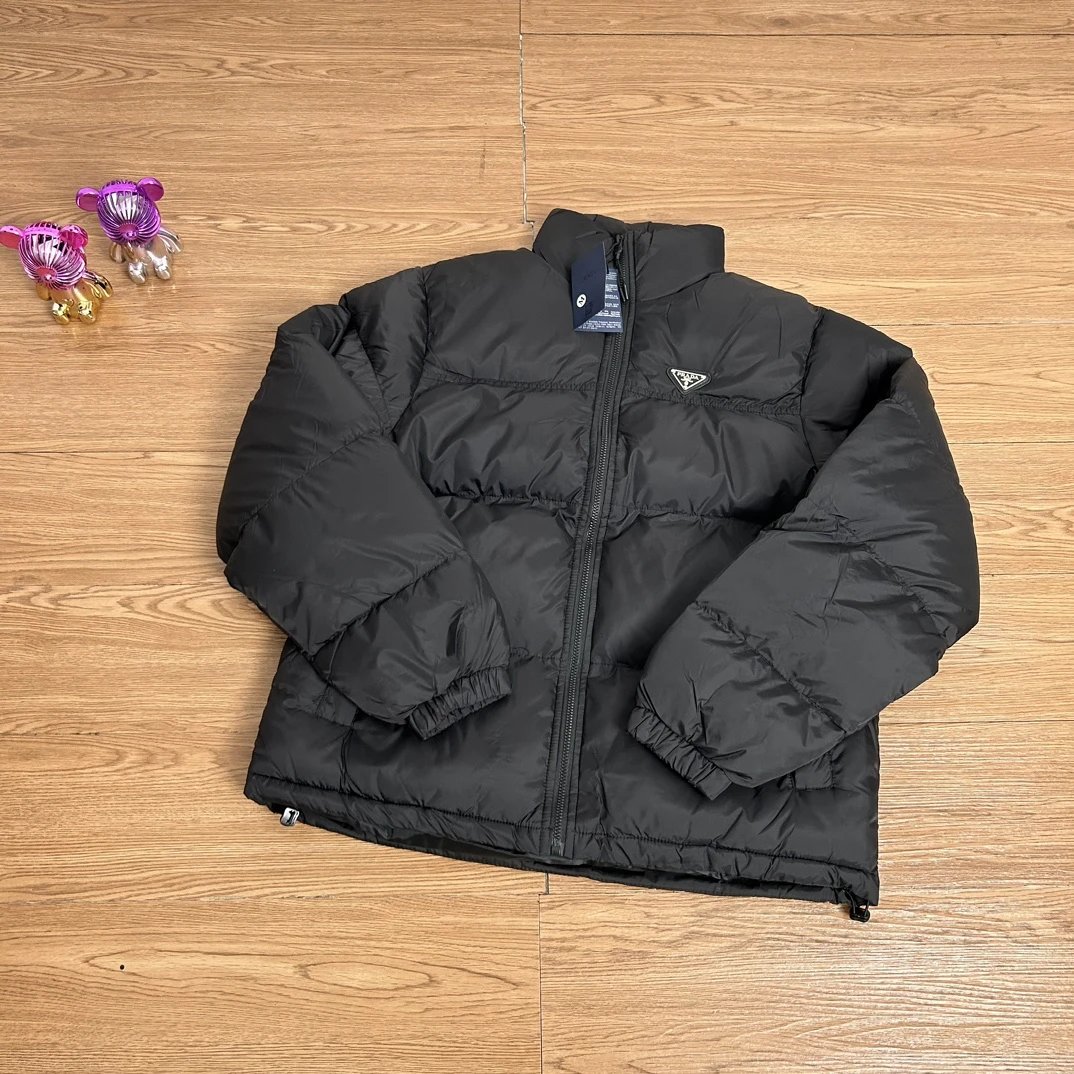PRADA Jackets Classic High Street Windproof Waterproof Down Jacket Cotton Coat Unisex Winter Warm Sports Casual Loose Versatile Outerwear