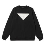 PRADA Hoodie Front chest logo Textured Print Crewneck Sweatshirt Casual Loose Fit Versatile Pure Cotton Terry Pullover Sportswear os Basic Layer T-Shirt for Men and Women Same Style24ss Autumn and Winter New Products