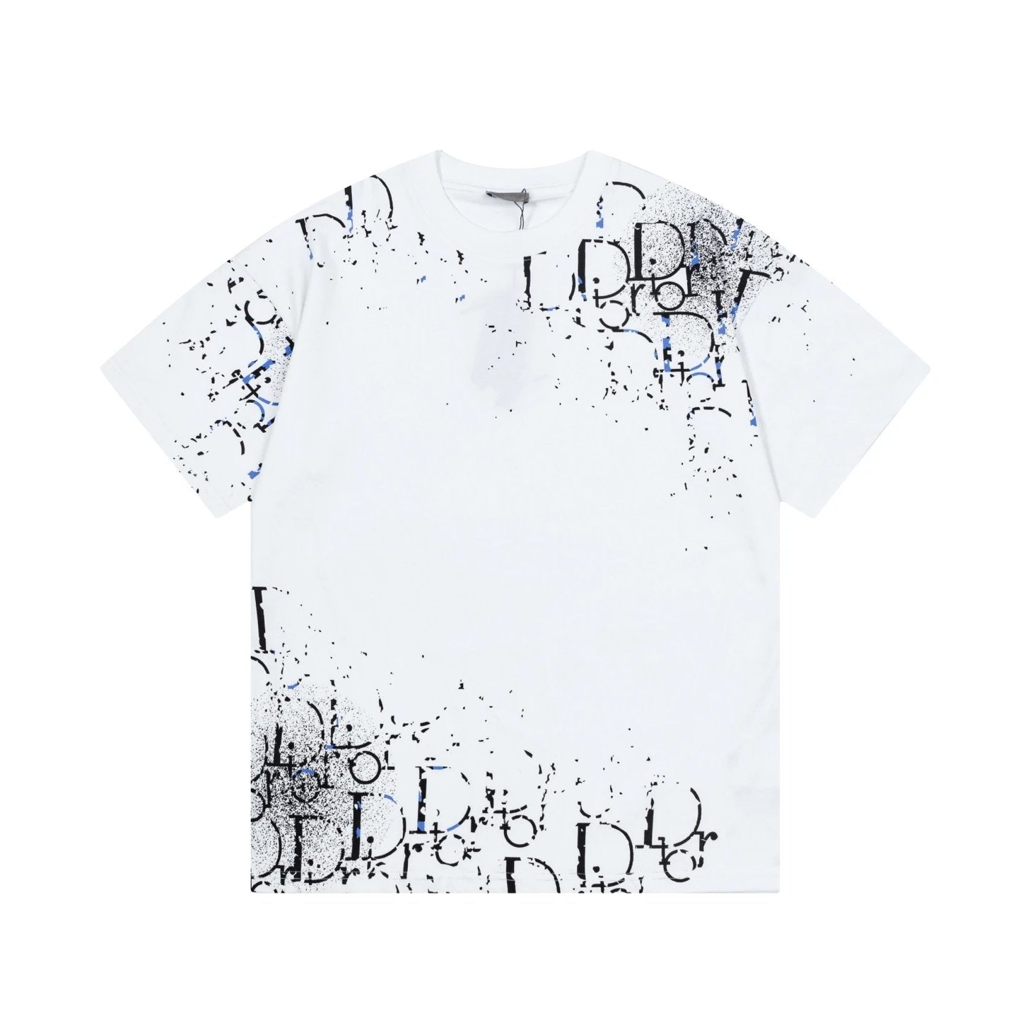 Dior T-shirt Chest CD Alphabet Graffiti Inkjet Print logo round Neck Short Sleeve25ss New Pure Cotton Unisex Style T T-shirt OS Loose Fit Base Shirt Top Half Sleeve T-Shirt