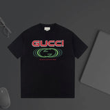 Gucci T-shirt Gradient Double Chest G Letter Printing logo round Neck Short Sleeve25ss New Pure Cotton Unisex Style T T-shirt OS Loose Fit Base Shirt Top Half Sleeve T-Shirt