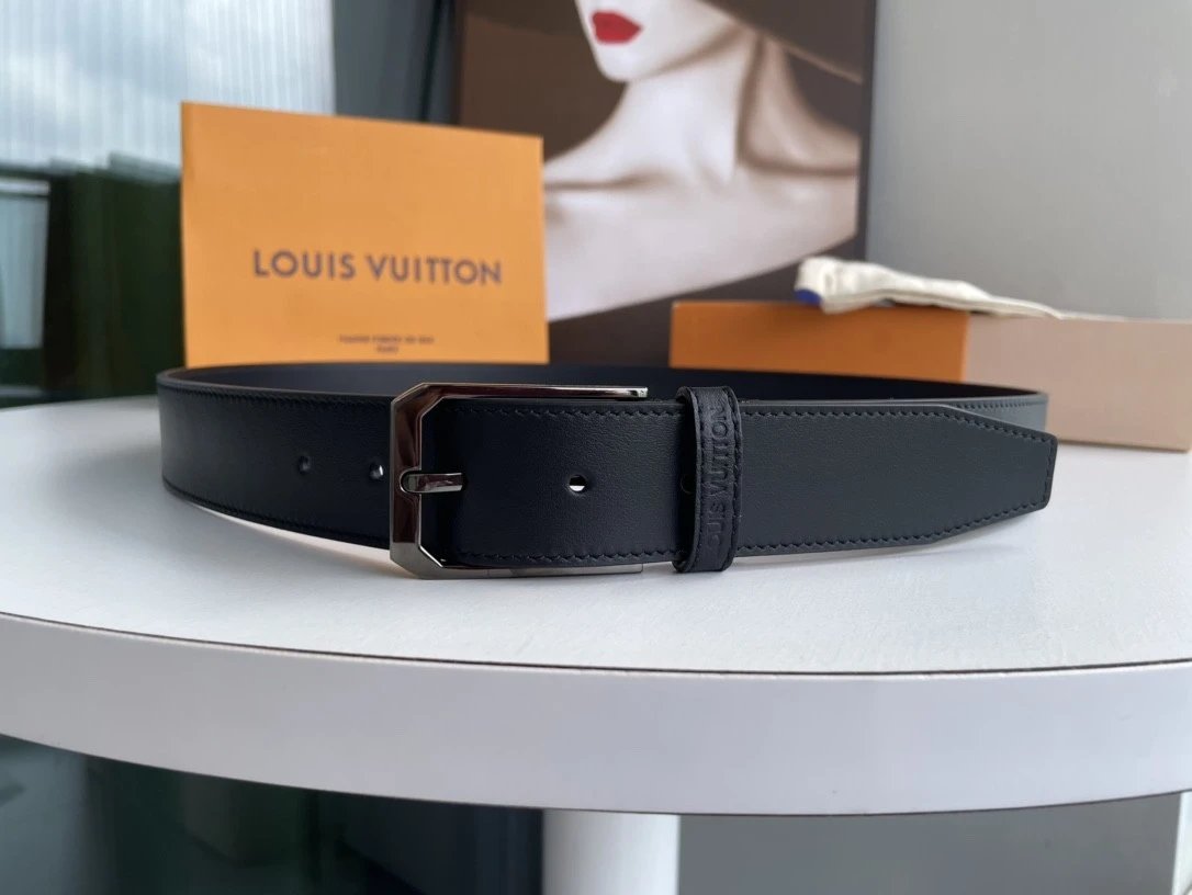 Louis Vuitton LV Belt Top version 【Counter Quality】The Most New Belt3.5cm Men's Belt Metal Buckle Men's Leather Belt with Classic Chessboard Plaid Belt with Genuine Goods Packaging in and out of the Counter No Problem Versatile Casual Fashion Formal Wear