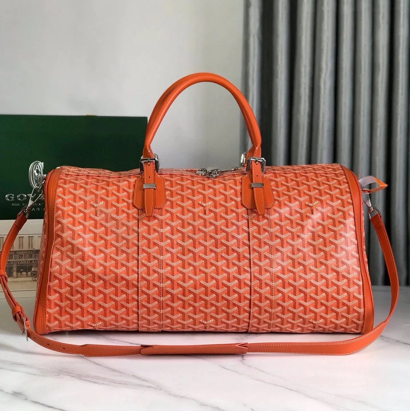 Goyard Bag Top version Original Leather New Product Croisiere50Travel Handbag Sports Bag Boeing Travel Bag50cm45cm Travel Bag Travel Bag Star Same Style Large Capacity Travel Luggage Bag Handbag Men's and Women's Bags boston45Travel Bag