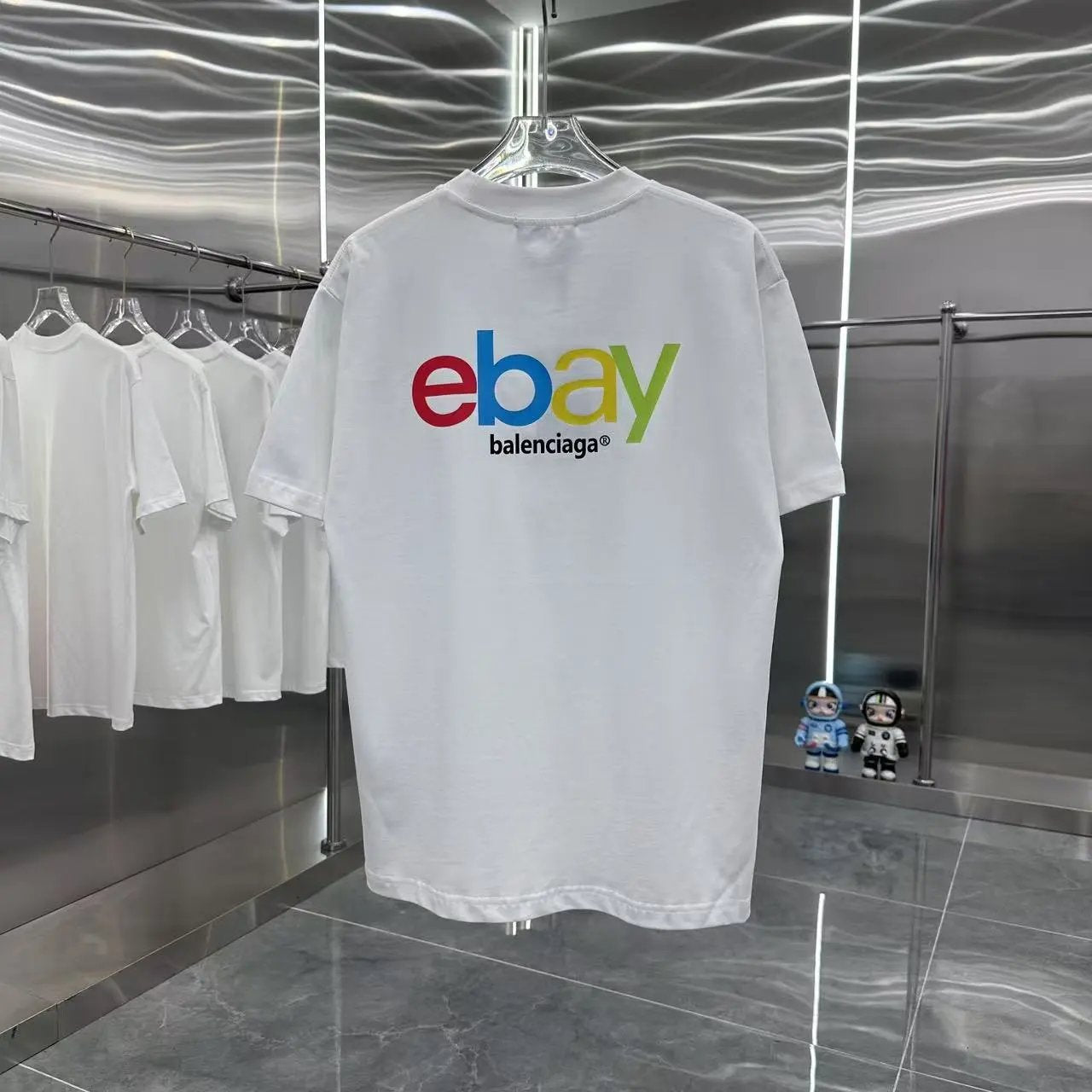 Balenciaga T-shirt Back Colorful Letter Print logo round Neck Short Sleeve25ss New pure cotton T Unisex T-Shirt OS Loose Fit Base Shirt Top Half Sleeve T-Shirt