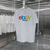 Balenciaga T-shirt Back Colorful Letter Print logo round Neck Short Sleeve25ss New pure cotton T Unisex T-Shirt OS Loose Fit Base Shirt Top Half Sleeve T-Shirt