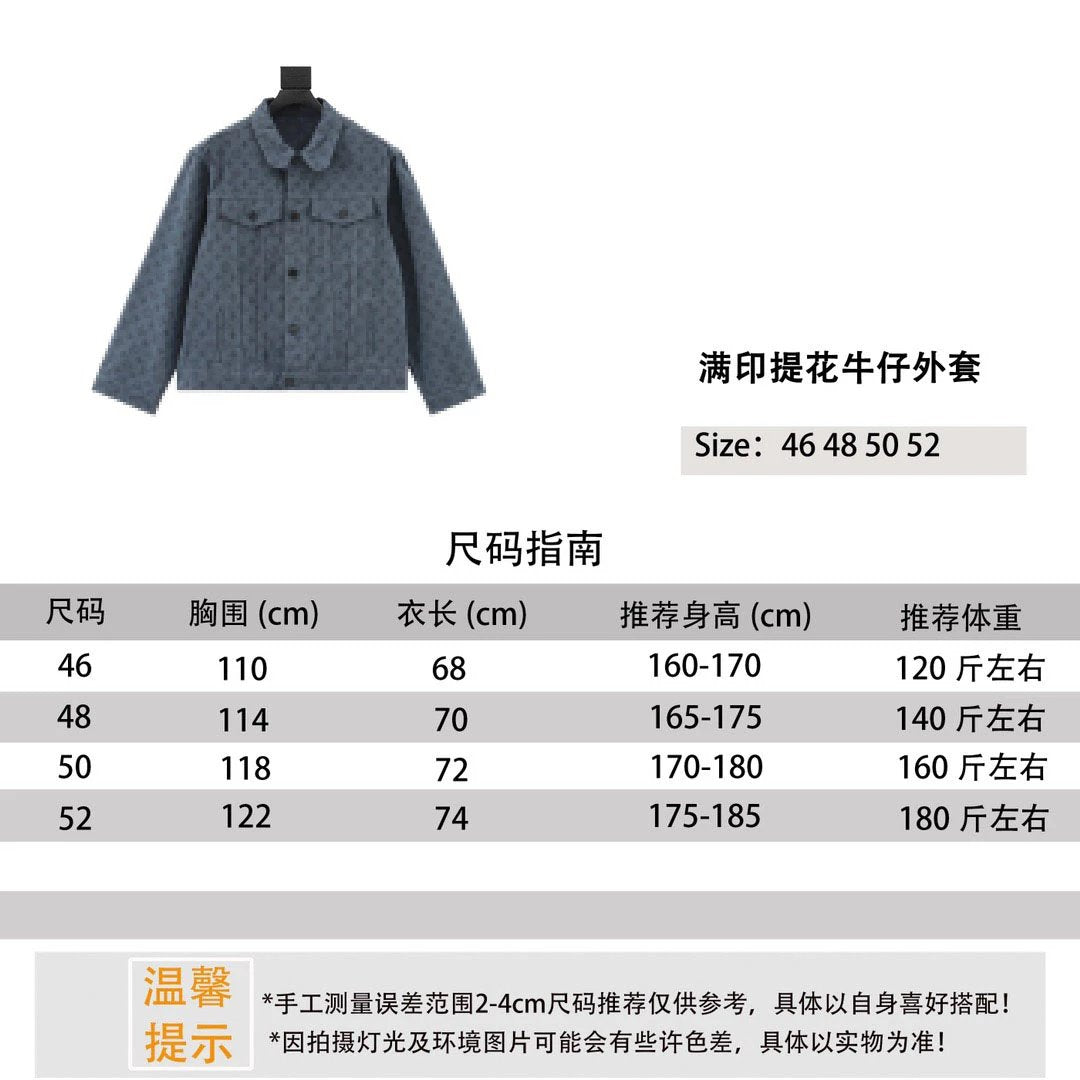 Louis Vuitton LV Jackets Coat Jacquard Denim Coat for Men and Women