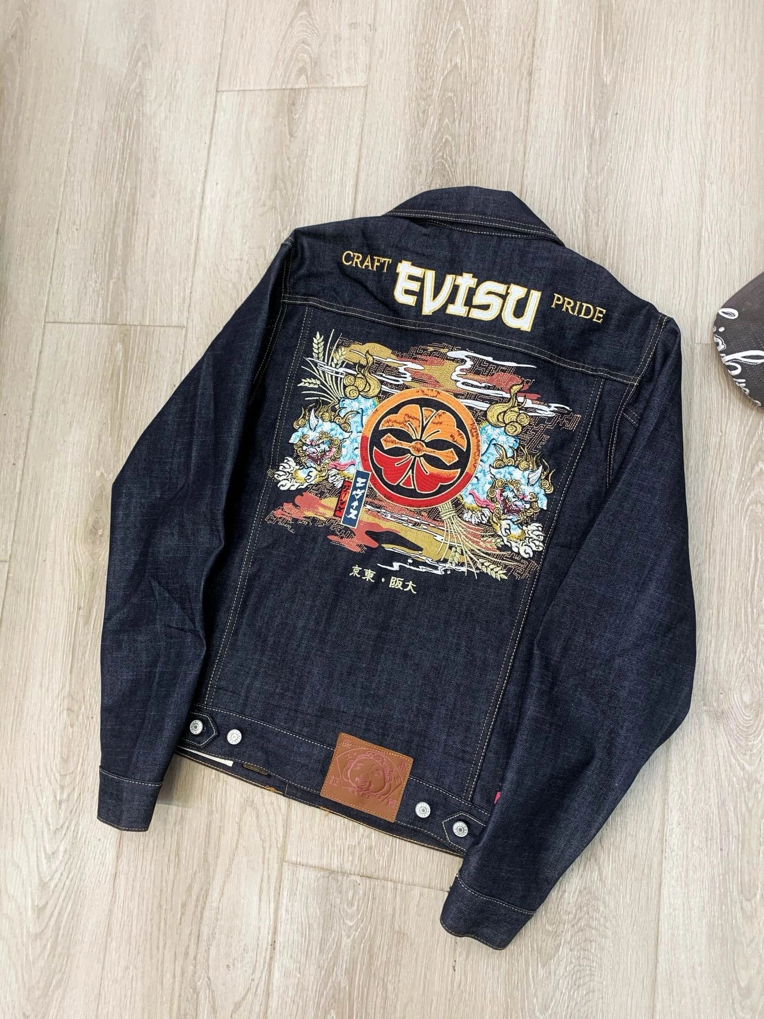 Evisu Jackets Top Version Autumn and Winter New Double Teddy Dog Embroidery Trendy Men Denim Jacket Coat Loose Leisure All-Matching